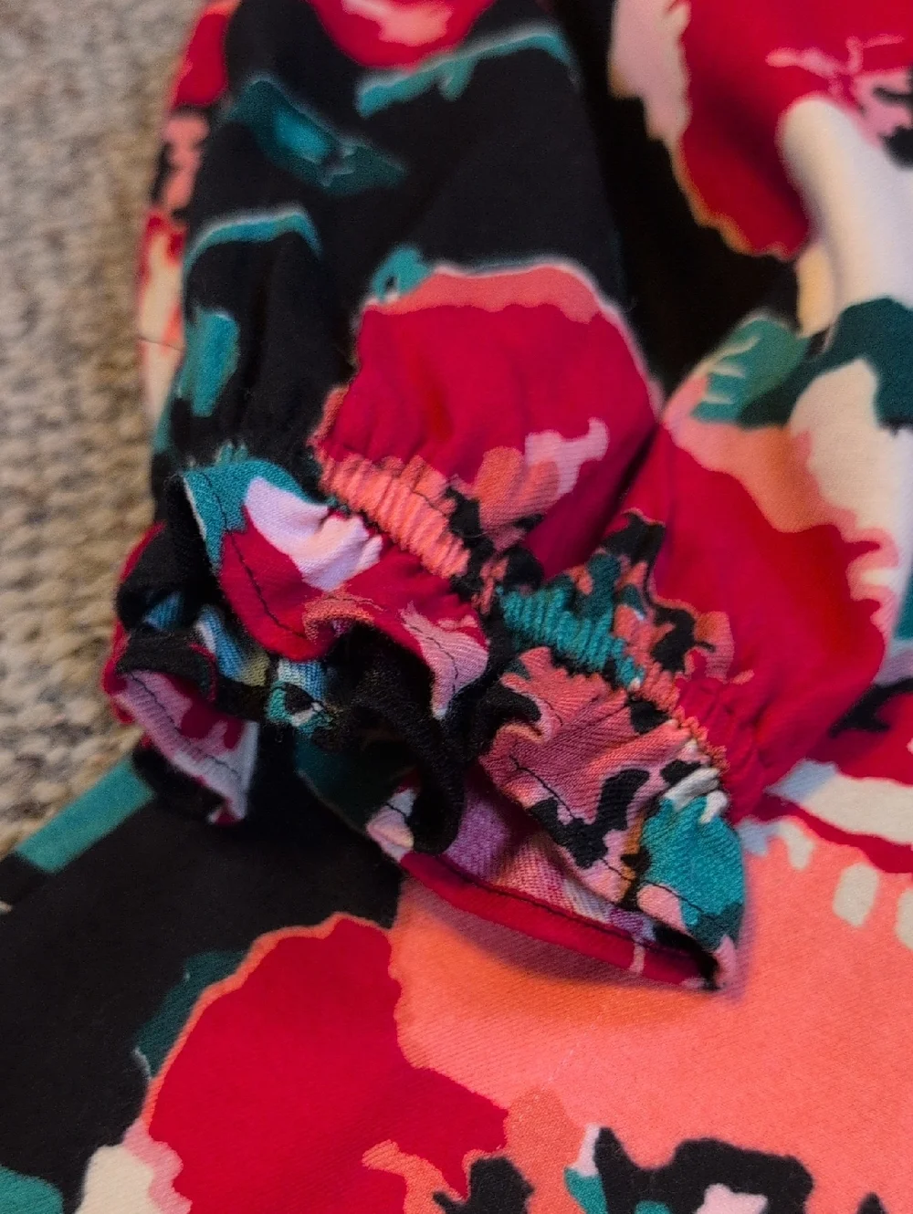 NWT Lane Bryant Women's Plus Swing Notch Neck Popover Top Black Floral Boho 14 - Picture 8 of 8